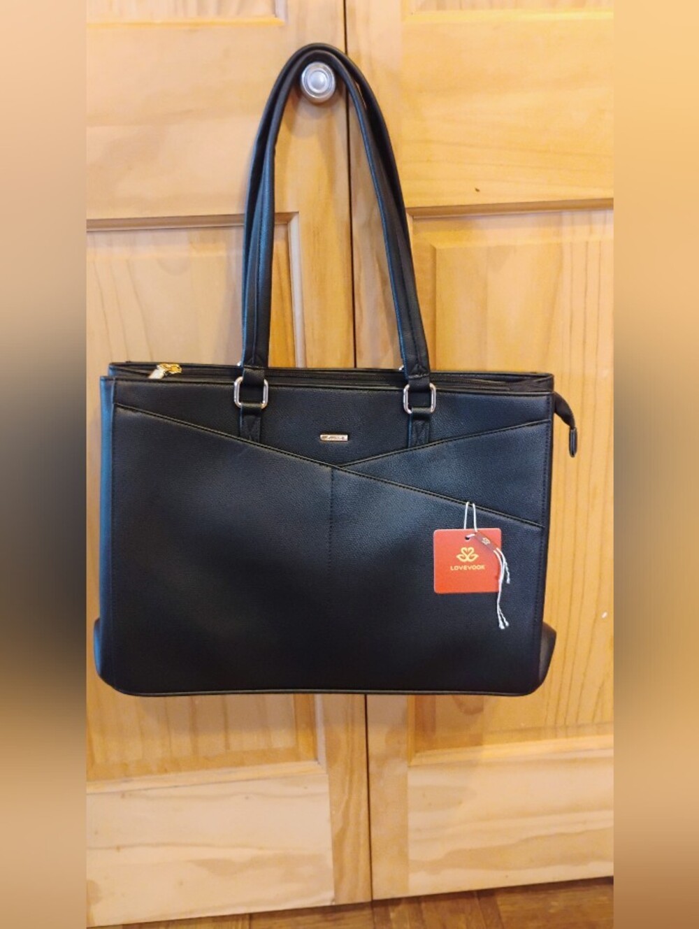 Women's Faux Leather Laptop Tote Bag